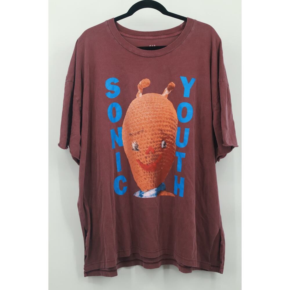 GAP Sonic Youth Dirty OK Album T-Shirt Mens Short Sleeve Maroon Band Tee XXXL